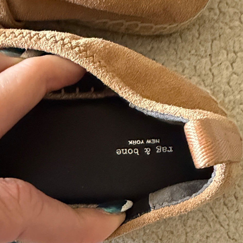 Nearly New $348 Rag & Bone Anteros Oak Brown Suede Espadrilles Size 39/9 - Picture 6 of 7